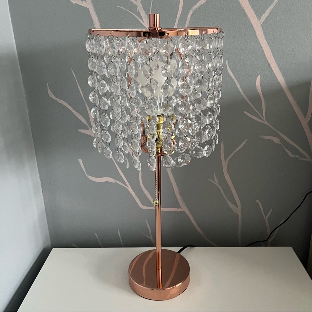 Rose Gold Crystal Lamp